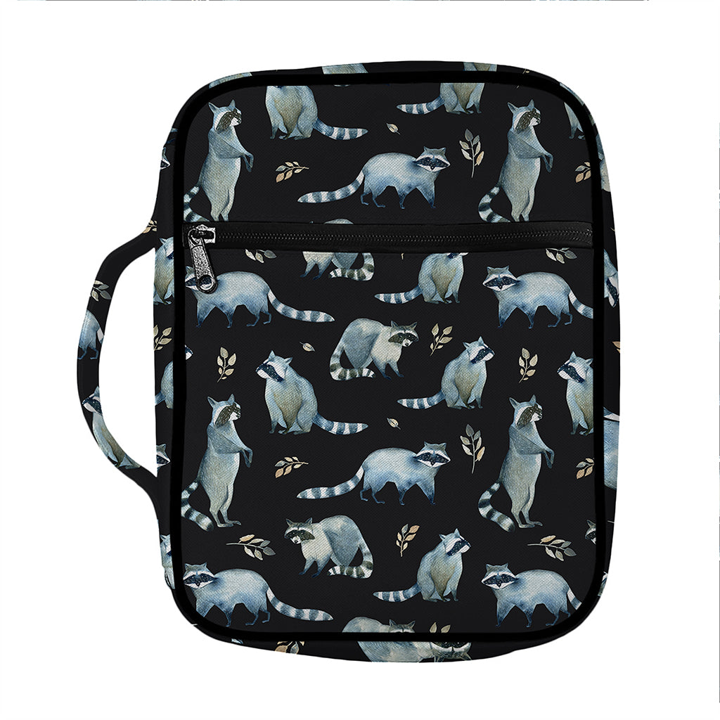 Watercolor Raccoon Pattern Print Front Pocket Bible Bag