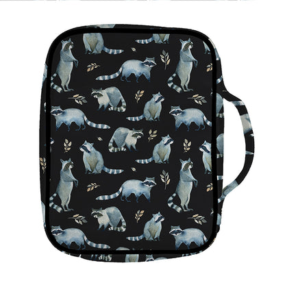 Watercolor Raccoon Pattern Print Front Pocket Bible Bag