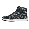 Watercolor Raccoon Pattern Print High Top Leather Sneakers