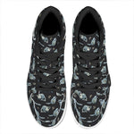 Watercolor Raccoon Pattern Print High Top Leather Sneakers