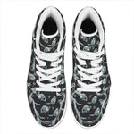 Watercolor Raccoon Pattern Print High Top Leather Sneakers