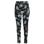 Watercolor Raccoon Pattern Print High-Waisted Pocket Leggings