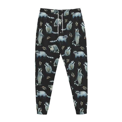 Watercolor Raccoon Pattern Print Jogger Pants