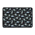 Watercolor Raccoon Pattern Print Kitchen Mat