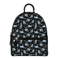Watercolor Raccoon Pattern Print Leather Backpack