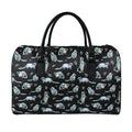 Watercolor Raccoon Pattern Print Leather Duffel Bag