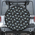 Watercolor Raccoon Pattern Print Leather Spare Tire Cover