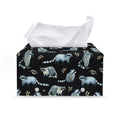 Watercolor Raccoon Pattern Print Leather Tissue Box Cover