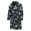 Watercolor Raccoon Pattern Print Men's Bathrobe