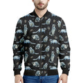 Watercolor Raccoon Pattern Print Men's Bomber Jacket