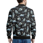 Watercolor Raccoon Pattern Print Men's Bomber Jacket