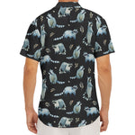 Watercolor Raccoon Pattern Print Men's Deep V-Neck Shirt