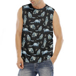 Watercolor Raccoon Pattern Print Men's Fitness Tank Top