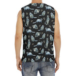 Watercolor Raccoon Pattern Print Men's Fitness Tank Top