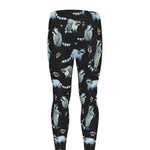 Watercolor Raccoon Pattern Print Men's leggings