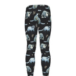 Watercolor Raccoon Pattern Print Men's leggings