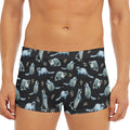 Watercolor Raccoon Pattern Print Men's Short Boxer Briefs