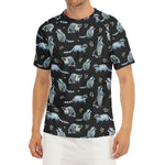 Watercolor Raccoon Pattern Print Men's Short Sleeve Rash Guard