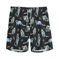 Watercolor Raccoon Pattern Print Men's Athletic Shorts