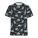 Watercolor Raccoon Pattern Print Men's Sports T-Shirt