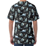 Watercolor Raccoon Pattern Print Men's Velvet T-Shirt