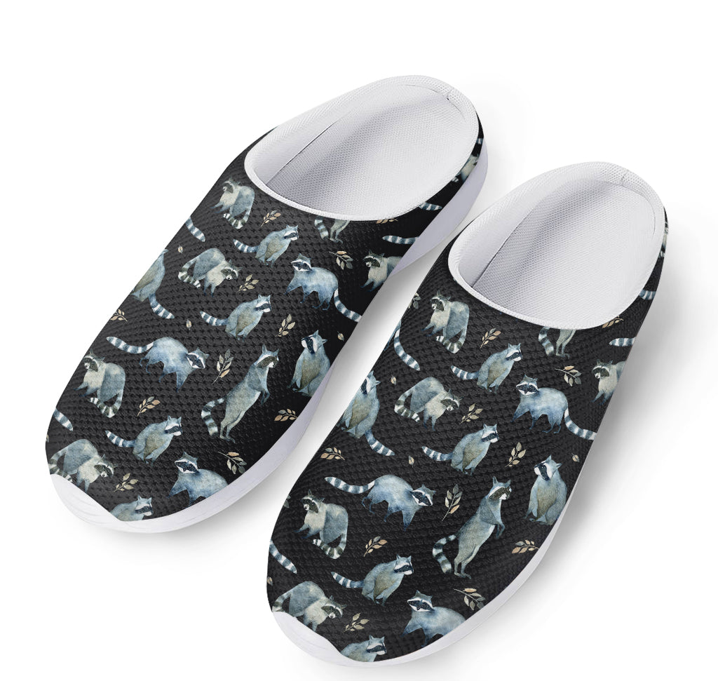 Watercolor Raccoon Pattern Print Mesh Casual Shoes