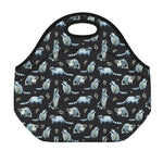 Watercolor Raccoon Pattern Print Neoprene Lunch Bag