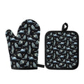 Watercolor Raccoon Pattern Print Oven Mitt And Pot Holder Set