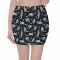 Watercolor Raccoon Pattern Print Pencil Mini Skirt