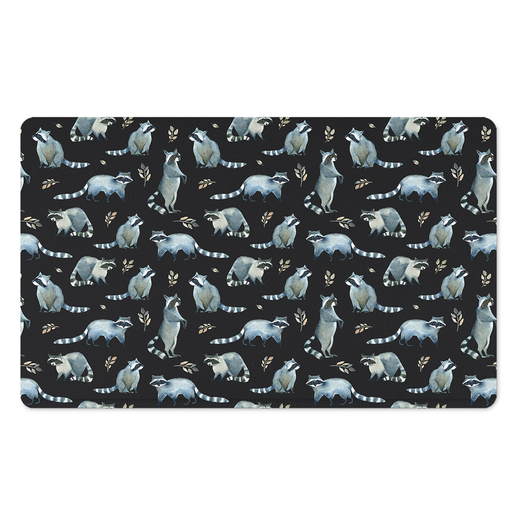 Watercolor Raccoon Pattern Print Polyester Doormat