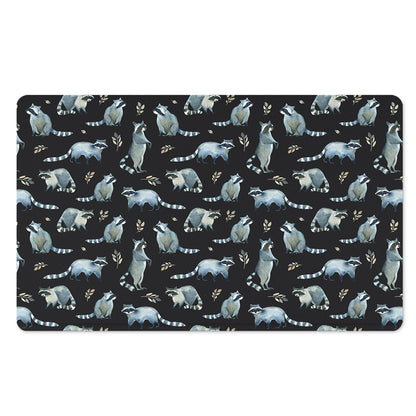 Watercolor Raccoon Pattern Print Polyester Doormat