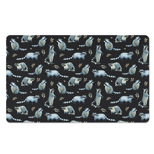 Watercolor Raccoon Pattern Print Polyester Doormat