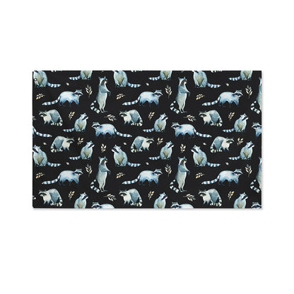 Watercolor Raccoon Pattern Print Polyester Flag