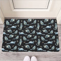 Watercolor Raccoon Pattern Print Rubber Doormat