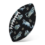 Watercolor Raccoon Pattern Print Rugby Ball