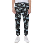 Watercolor Raccoon Pattern Print Scuba Joggers