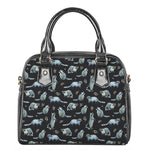 Watercolor Raccoon Pattern Print Shoulder Handbag