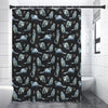 Watercolor Raccoon Pattern Print Shower Curtain