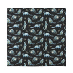 Watercolor Raccoon Pattern Print Silk Bandana
