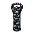 Watercolor Raccoon Pattern Print Single Neoprene Wine Tote