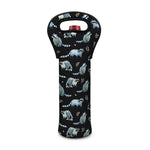 Watercolor Raccoon Pattern Print Single Neoprene Wine Tote