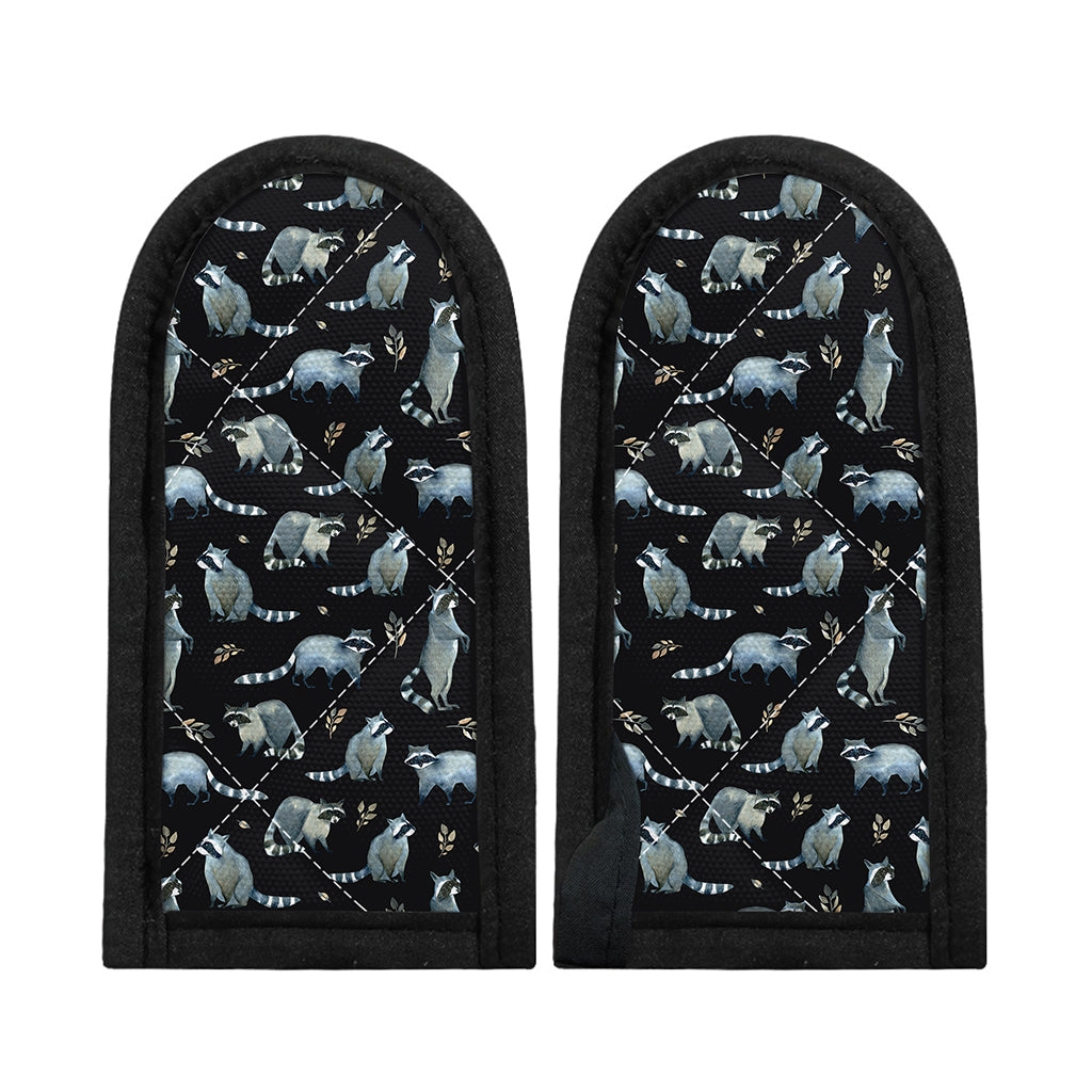 Watercolor Raccoon Pattern Print Skillet Handle Cover