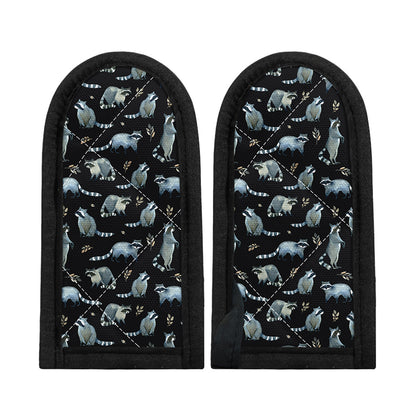 Watercolor Raccoon Pattern Print Skillet Handle Cover