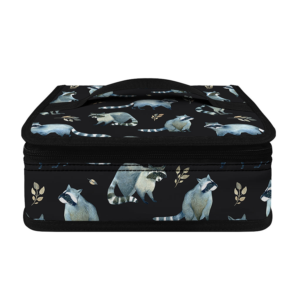 Watercolor Raccoon Pattern Print Small Lunch Bag