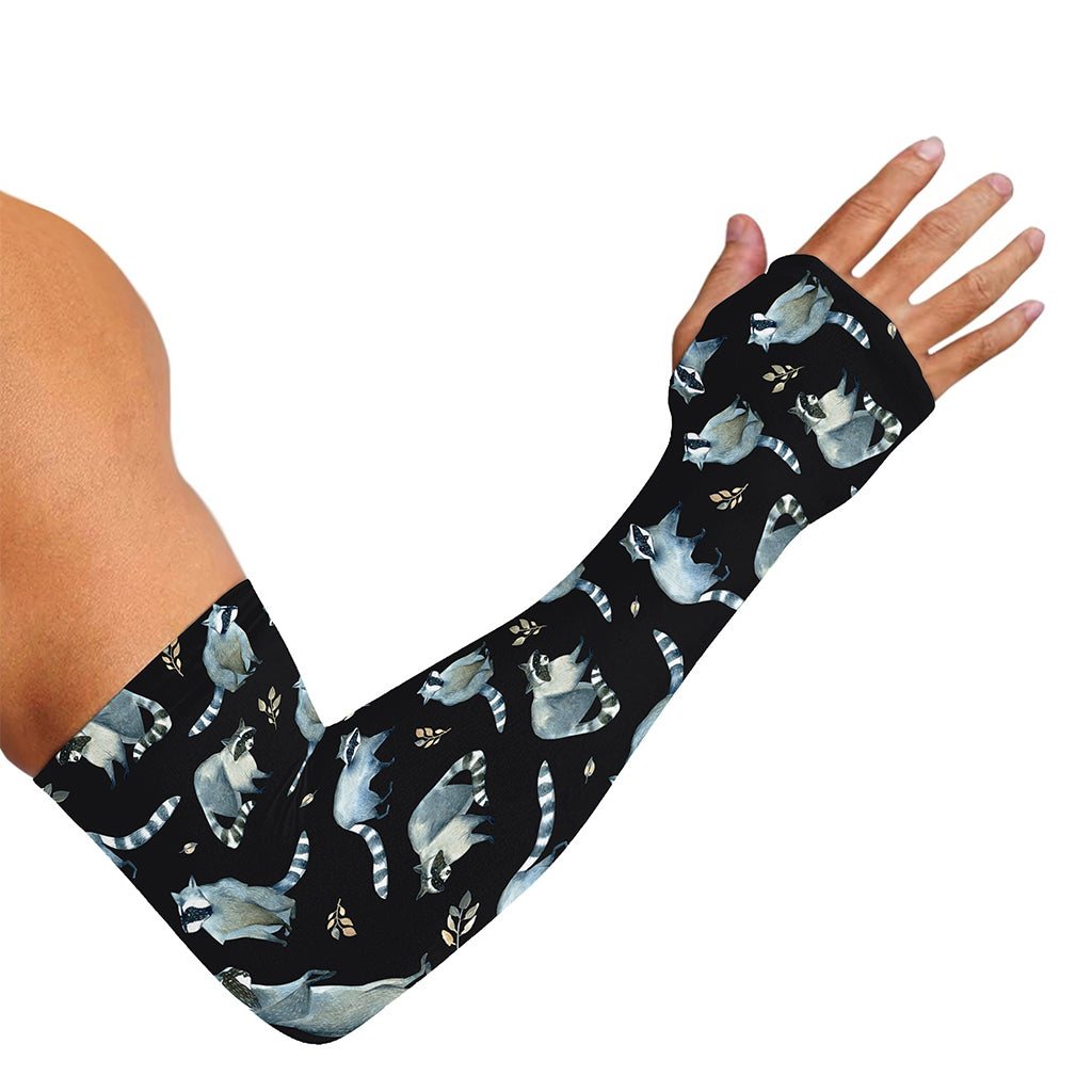 Watercolor Raccoon Pattern Print Sun Protection Arm Sleeves