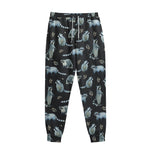 Watercolor Raccoon Pattern Print Sweatpants