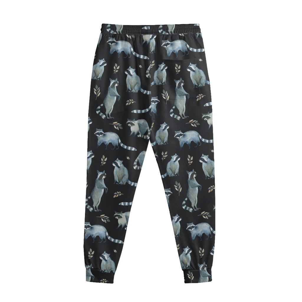 Watercolor Raccoon Pattern Print Sweatpants
