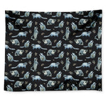 Watercolor Raccoon Pattern Print Tapestry