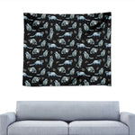 Watercolor Raccoon Pattern Print Tapestry