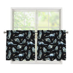 Watercolor Raccoon Pattern Print Tier Curtains